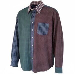 Brooks Brothers 346 Multi-Color Patchwork Plaid Checkered Shirt L